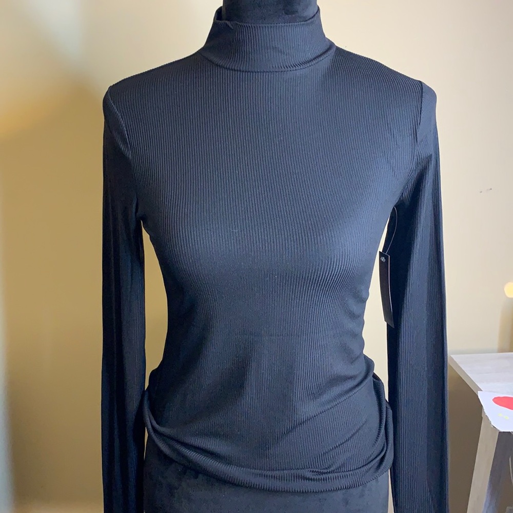 Black Turtleneck Long Sleeve Shirt